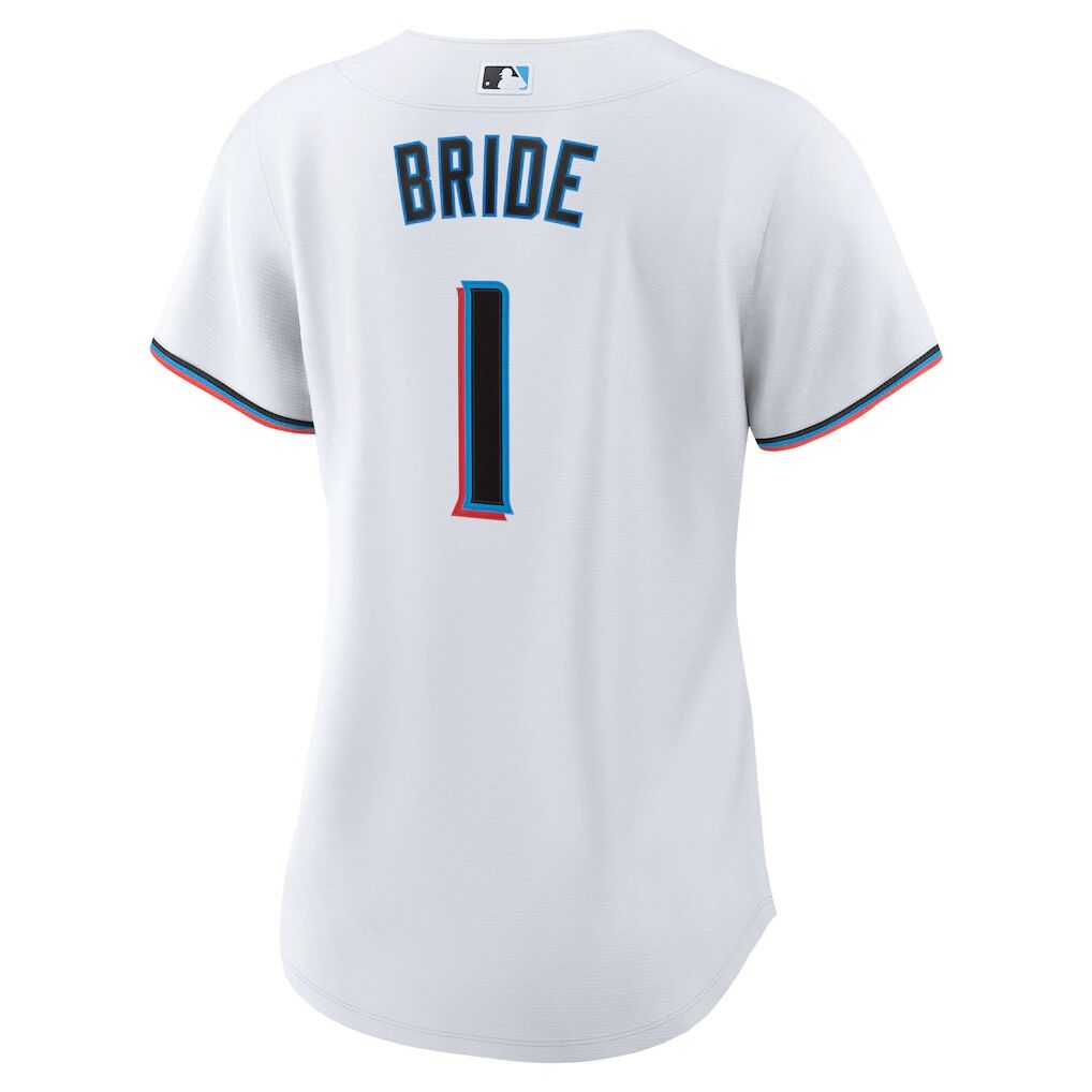 Miami Marlins Nike Women's #1 Bride Home Replica Jersey