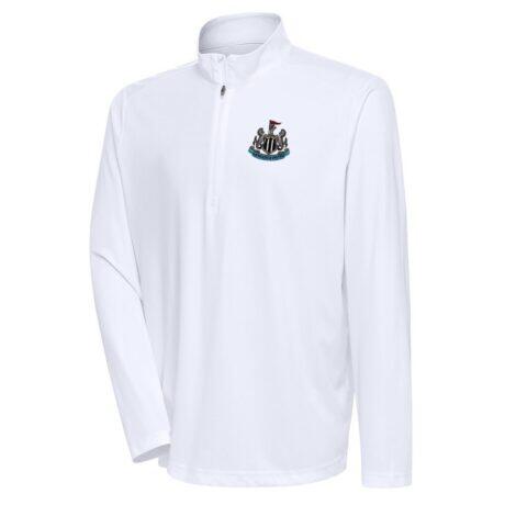 Newcastle United Antigua Statement Quarter-Zip Pullover - White - Front View