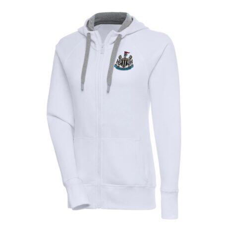Newcastle United Antigua Women's Takeover Full-Zip Hoodie - White - Front View
