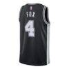De'Aaron Fox San Antonio Spurs Nike Unisex Swingman Player Jersey - Black - Detail View