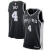 De'Aaron Fox San Antonio Spurs Nike Unisex Swingman Player Jersey - Black - Front View