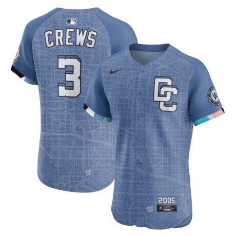 Dylan Crews Washington Nationals Nike 2025 City Connect Elite Player Jersey - Blue - Front View