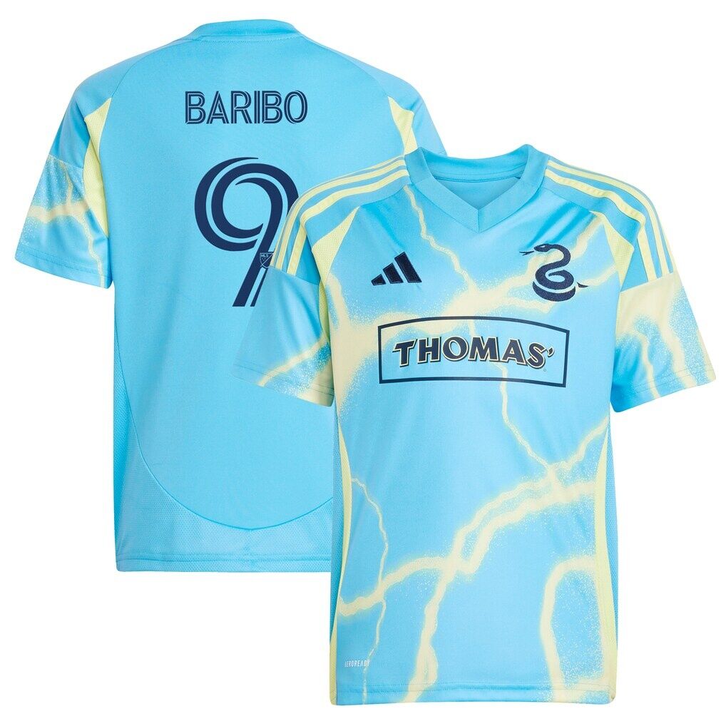 Tai Baribo Philadelphia Union adidas Youth 2025 The Voltage Kit Replica Player Jersey