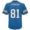 Calvin Johnson Detroit Lions Mitchell & Ness Youth Legacy Replica Jersey - Blue - Detail View