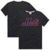 New York Mets Homage Hyper Local Tri-Blend T-Shirt - Charcoal - Front View