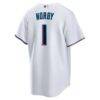 Connor Norby Miami Marlins Nike Home Replica Jersey - White - Detail View