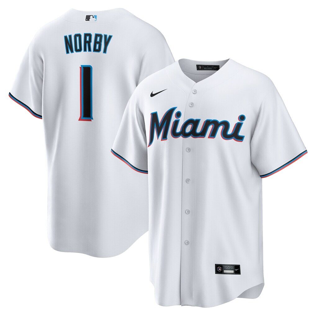 Connor Norby Miami Marlins Nike Home Replica Jersey