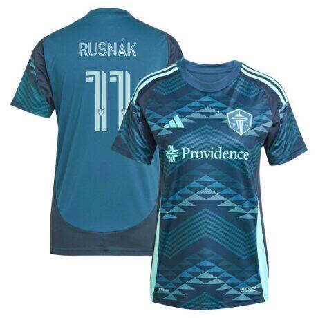 Albert Rusnak Seattle Sounders FC adidas Women's 2025 The Salish Sea Kit Replica Player Jersey - Blue - Front View