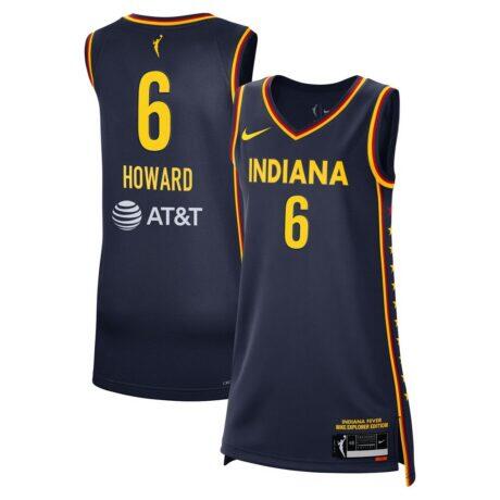 Natasha Howard Indiana Fever Nike Unisex Explorer Edition Victory Jersey - Navy - Front View