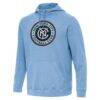 New York City FC Antigua Cloud Pullover Hoodie - Heather Sky Blue - Side View