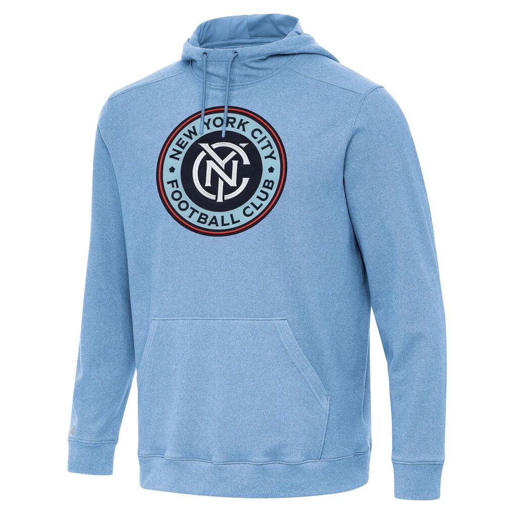 New York City FC Antigua Cloud Pullover Hoodie - Heather Sky Blue