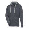 New York City FC Antigua Victory Fleece Raglan Full-Zip Hoodie - Charcoal - Side View