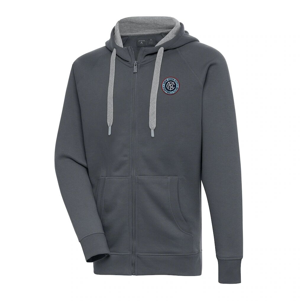 New York City FC Antigua Victory Fleece Raglan Full-Zip Hoodie