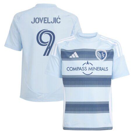 Dejan Joveljic Sporting Kansas City adidas Youth 2025 One KC Replica Player Jersey - - Front View