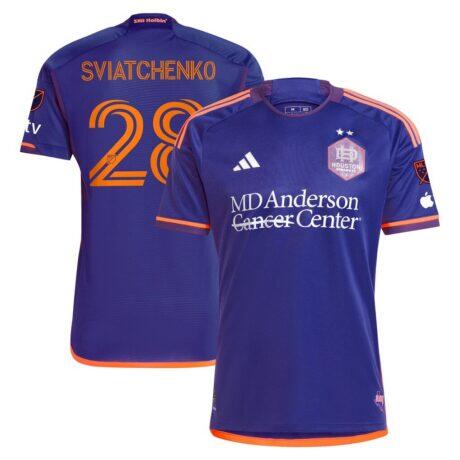 Erik Sviatchenko Houston Dynamo FC adidas 2025 Still Holdin' Authentic Player Jersey - Purple - Front View