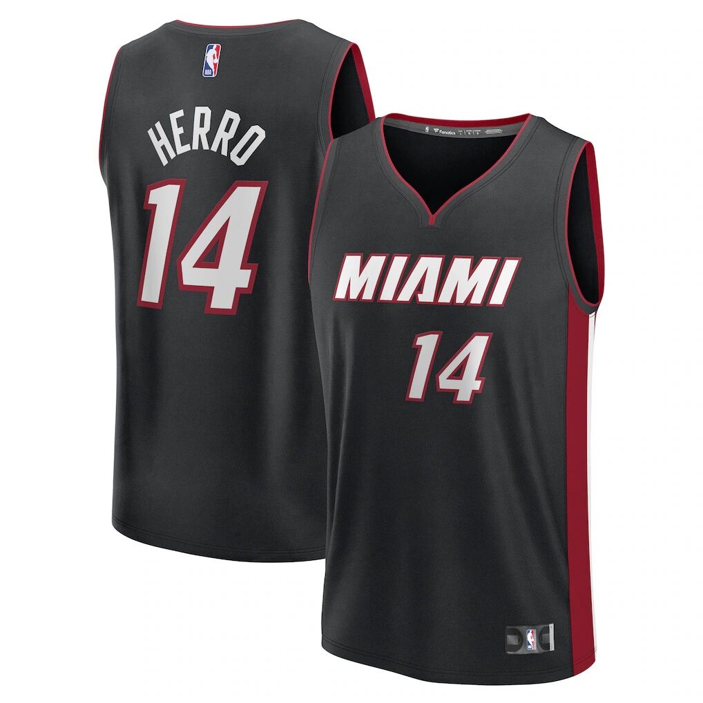 Tyler Herro Miami Heat Fashion7 Fast Break Replica Player Jersey - Black - Icon Edition