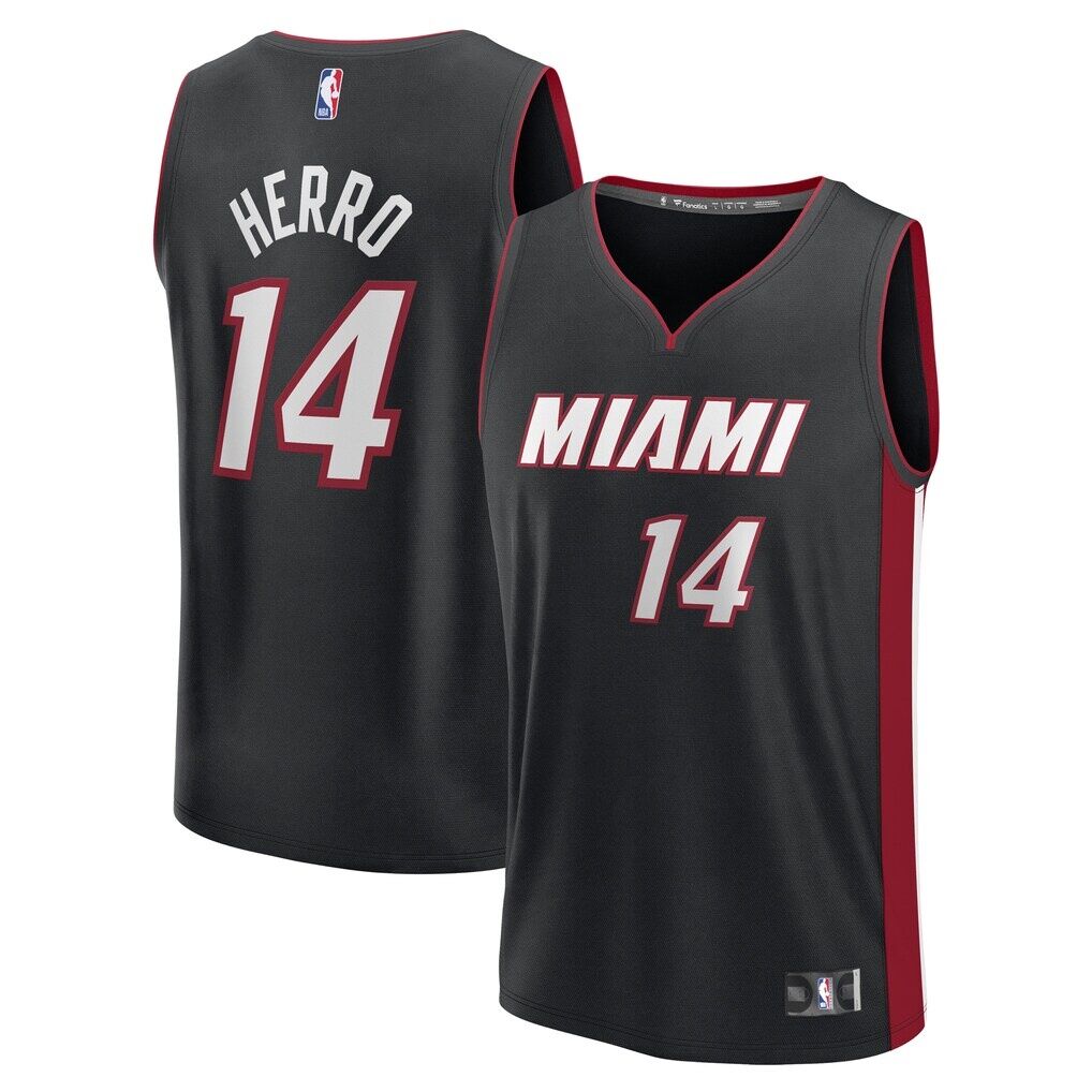 Tyler Herro Miami Heat Fashion7 Youth Fast Break Replica Player Jersey - Black - Icon Edition
