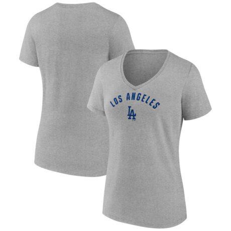Los Angeles Dodgers Fashion7 Women's V-Neck T-Shirt - - Front View