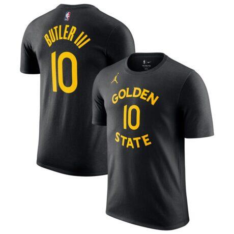 Jimmy Butler III Golden State Warriors Jordan Brand Statement Edition Name & Number T-Shirt - Black - Front View