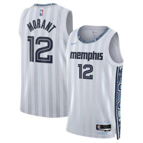 Ja Morant Memphis Grizzlies Nike Unisex 2025/26 Swingman Jersey - White - - Front View