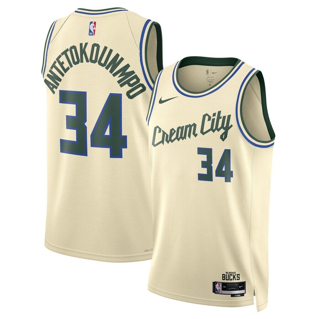 Giannis Antetokounmpo Milwaukee Bucks Nike Unisex 2025/26 Swingman Jersey - Cream - City Edition