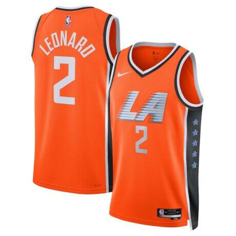 Kawhi Leonard LA Clippers Nike Unisex 2025/26 Swingman Jersey - Orange - - Front View