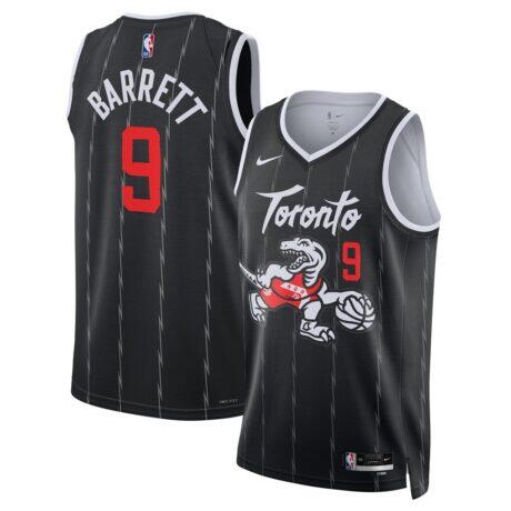 RJ Barrett Toronto Raptors Nike Unisex 2025/26 Swingman Jersey - Black - - Front View