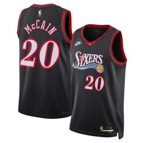 Jared McCain Philadelphia 76ers Nike Unisex Swingman Jersey - Black - Front View