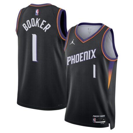 Devin Booker Phoenix Suns Jordan Brand Unisex Swingman Jersey - Black - Front View