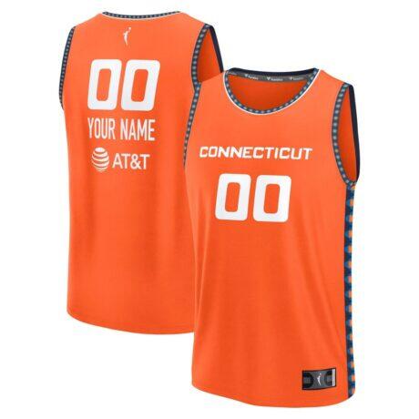 Connecticut Sun Fashion7 Youth Explorer Edition Fast Break Replica Custom Jersey - Orange - Front View