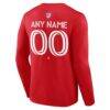 Chicago Fire Authentic Stack Personalized Any Name & Number Long Sleeve T-Shirt - Red - Detail View