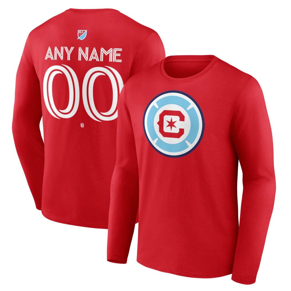Chicago Fire Authentic Stack Personalized Any Name & Number Long Sleeve T-Shirt