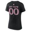 Inter Miami CF Women's Authentic Stack Personalized Any Name & Number V-Neck T-Shirt - Black - Detail View