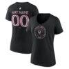 Inter Miami CF Women's Authentic Stack Personalized Any Name & Number V-Neck T-Shirt - Black - Front View