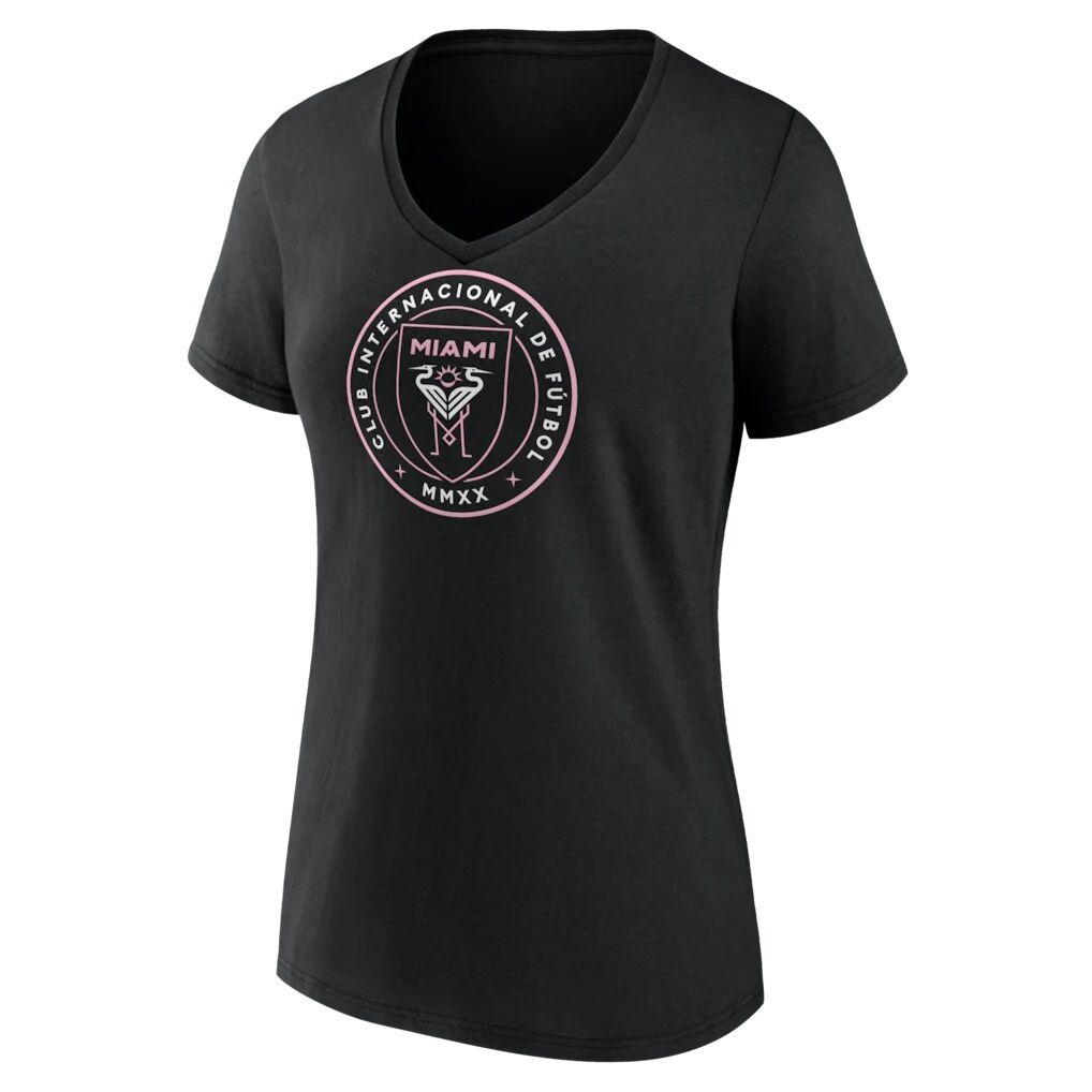 Inter Miami CF Women's Authentic Stack Personalized Any Name & Number V-Neck T-Shirt