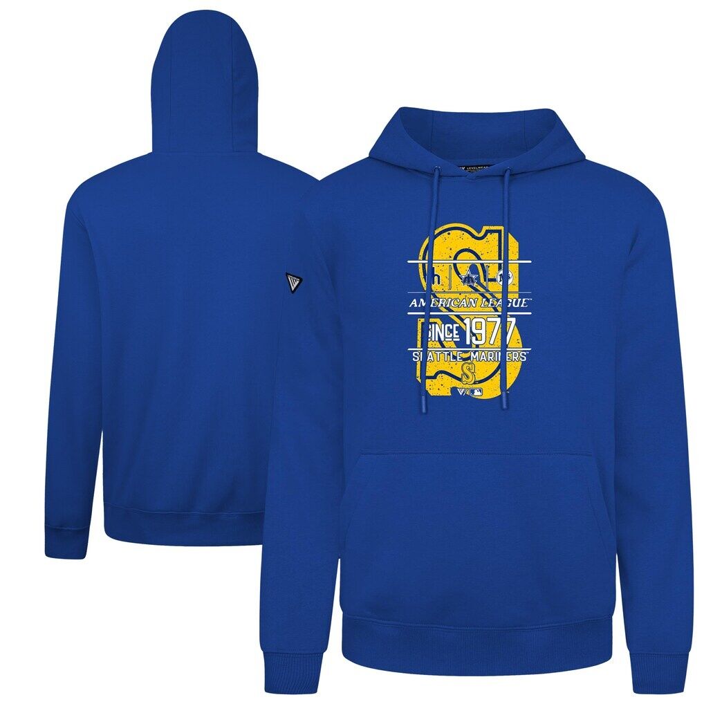 Seattle Mariners Levelwear Distressed Podium Acumen Pullover Hoodie - Royal