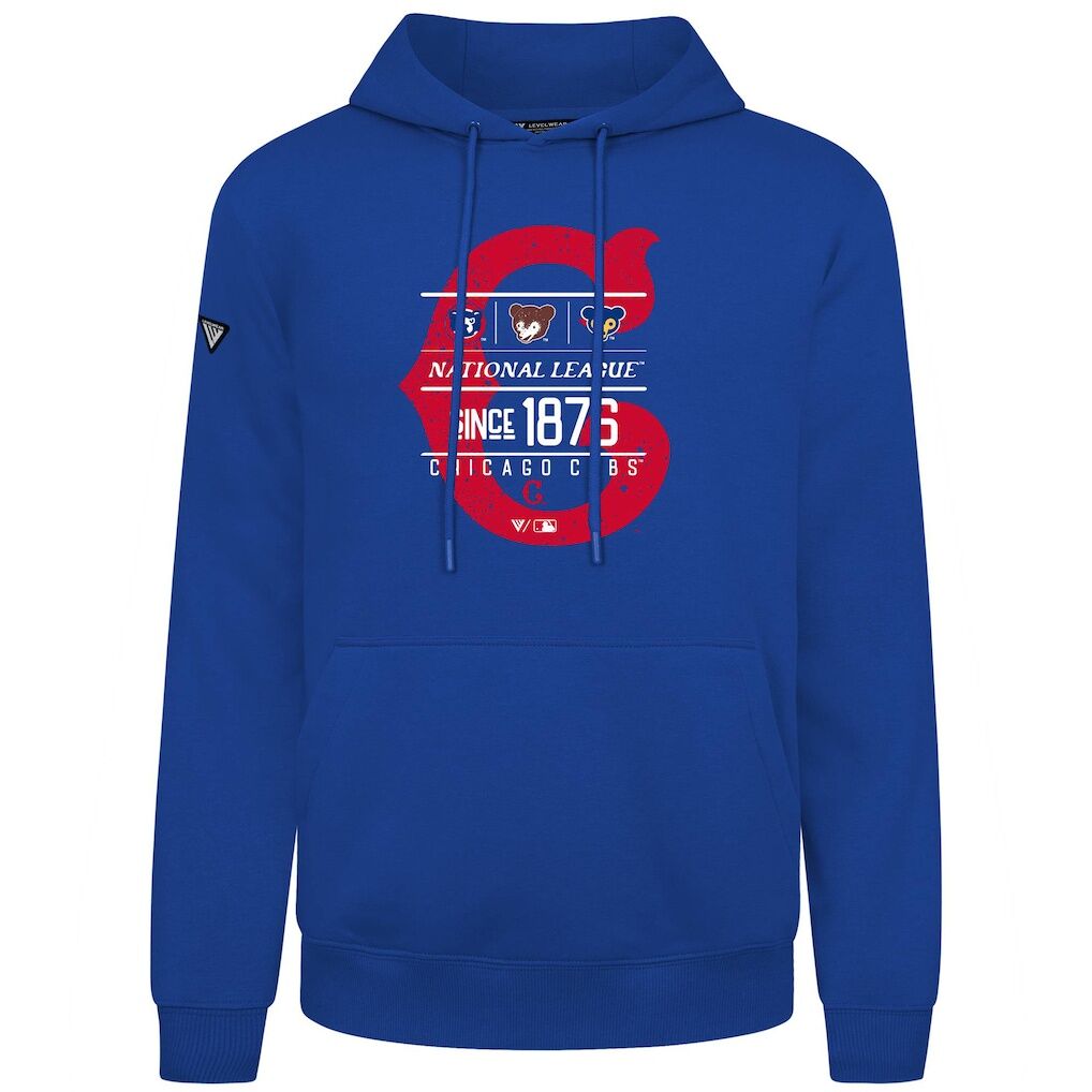 Chicago Cubs Levelwear Distressed Podium Acumen Pullover Hoodie - Royal
