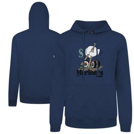 Seattle Mariners Levelwear Podium Ballpark Food Pullover Hoodie - Navy - Front View