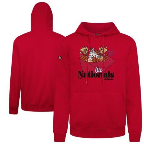 Washington Nationals Levelwear Podium Ballpark Food Pullover Hoodie - Red - Front View