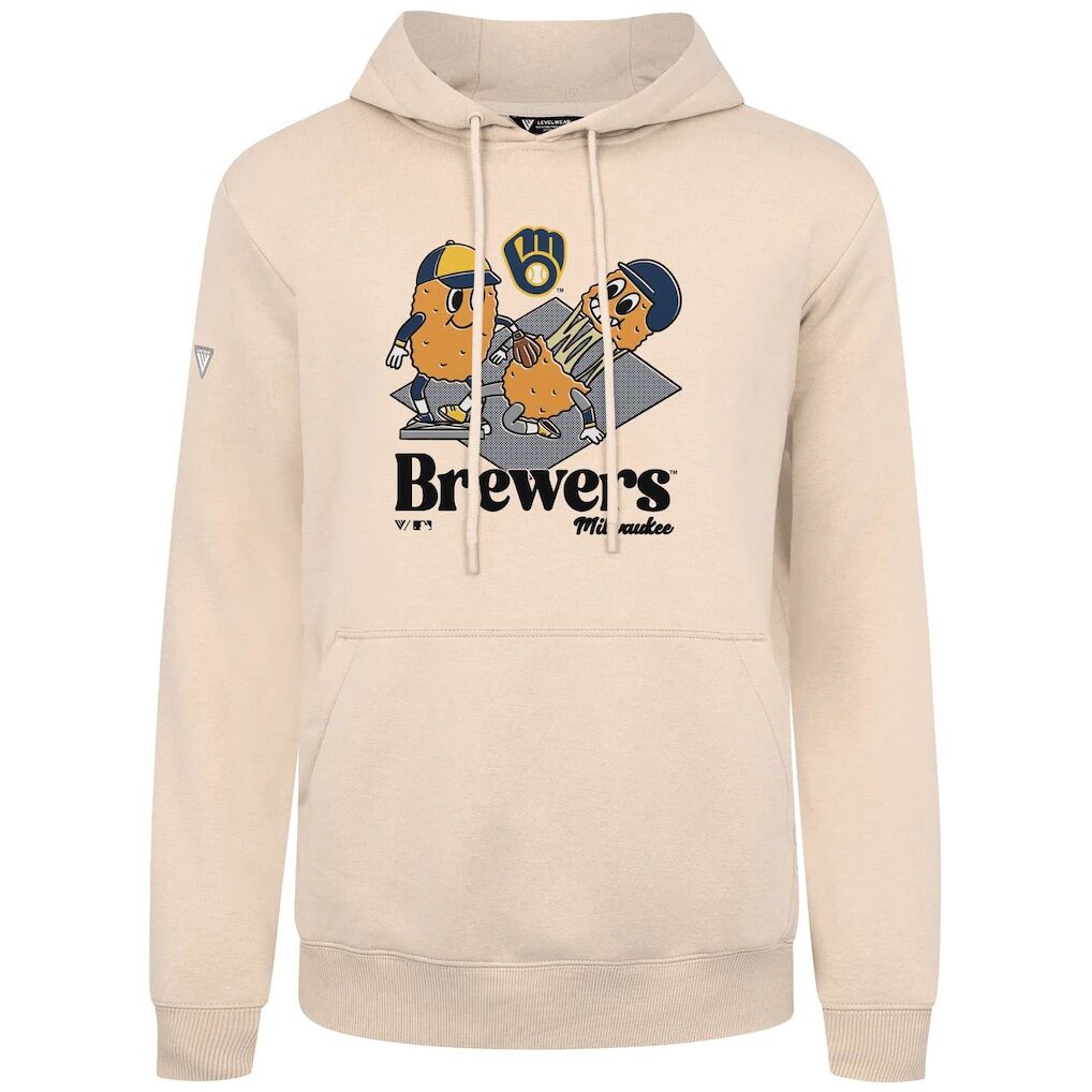 Milwaukee Brewers Levelwear Podium Ballpark Food Pullover Hoodie - Khaki
