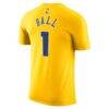 LaMelo Ball Charlotte Hornets Jordan Brand Unisex 2025/26 City Edition Name & Number T-Shirt - Yellow - Detail View