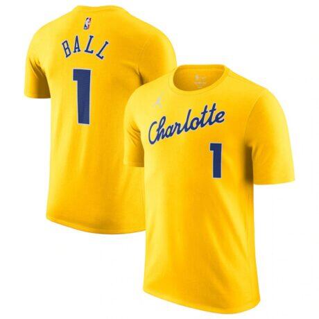 LaMelo Ball Charlotte Hornets Jordan Brand Unisex 2025/26 City Edition Name & Number T-Shirt - Yellow - Front View