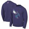 Charlotte Hornets Jordan Brand Statement Edition Sweatshirt - Purple - Back View