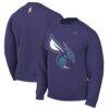 Charlotte Hornets Jordan Brand Statement Edition Sweatshirt - Purple - Front View