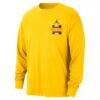 Charlotte Hornets Jordan Brand 2025/26 City Edition Remix Essential Logo Long Sleeve T-Shirt - Yellow - Side View
