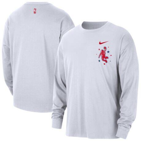Houston Rockets Nike 2025/26 City Edition Remix Essential Logo Long Sleeve T-Shirt - White - Front View