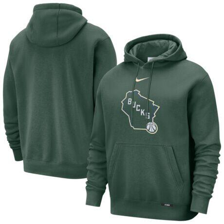 Milwaukee Bucks Nike 2025/26 City Edition Essential Logo Remix Hoodie - - Front View