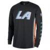 LA Clippers Nike 2025/26 City Edition Authentic Pregame Dri-FIT Long Sleeve Shooting T-Shirt - Black - Side View