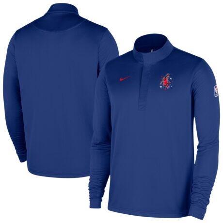 Houston Rockets Nike 2025/26 City Edition Remix Authentic Coaches Dri-FIT Half-Zip Top - Blue - Front View