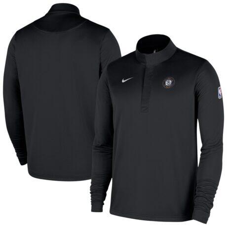 Brooklyn Nets Nike 2025/26 City Edition Remix Authentic Coaches Dri-FIT Half-Zip Top - Black - Front View